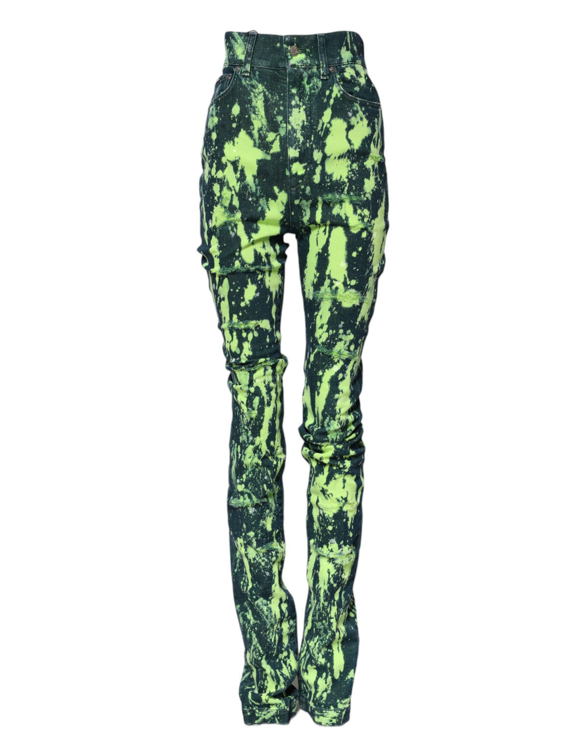 Dolce & Gabbana Women's Skinny High Rise Denim Cotton Jeans - Green