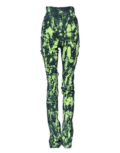 Dolce & Gabbana Women's Skinny High Rise Denim Cotton Jeans - Green
