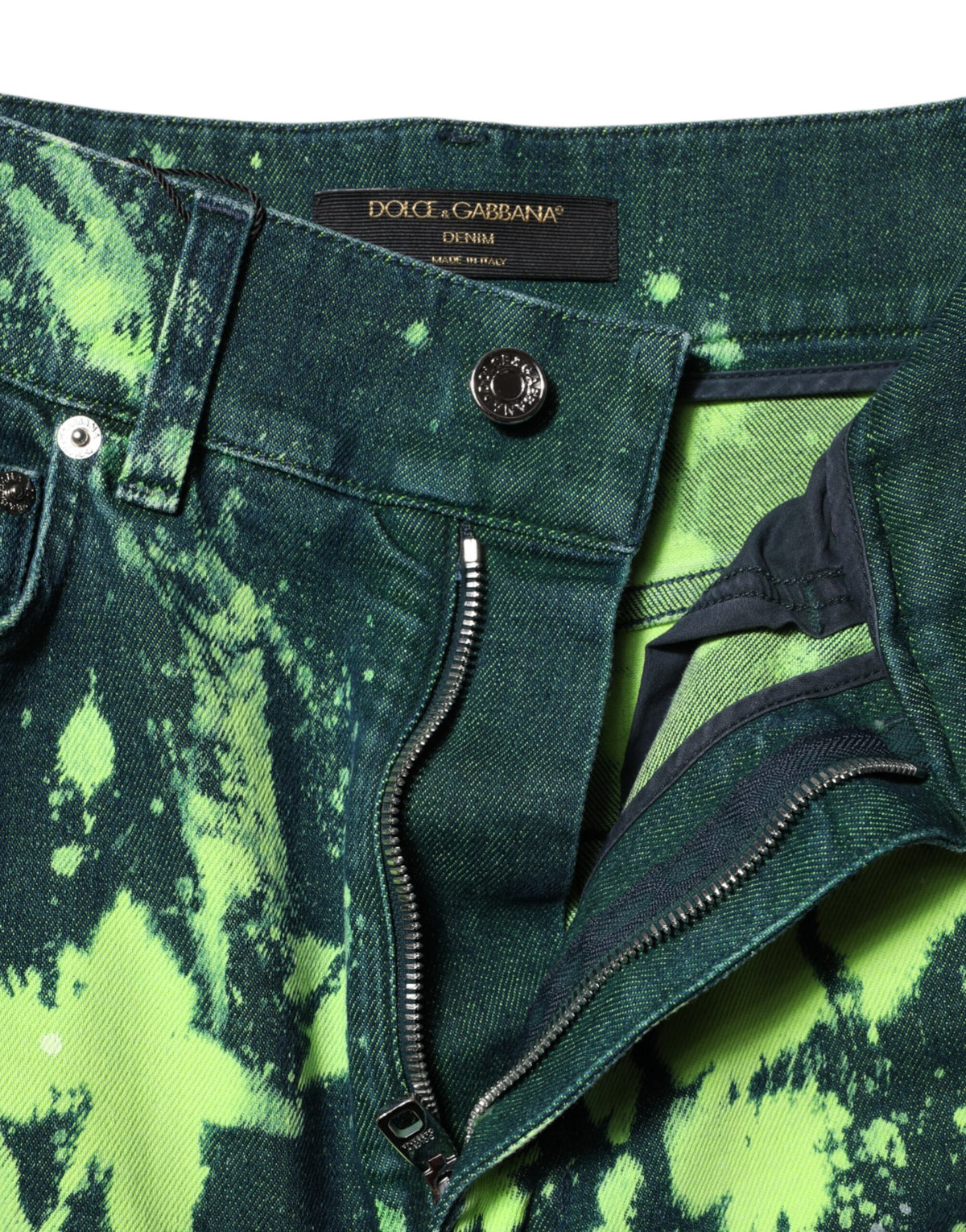 Dolce & Gabbana Women's Skinny High Rise Denim Cotton Jeans - Green