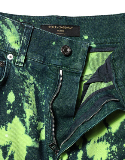 Dolce & Gabbana Women's Skinny High Rise Denim Cotton Jeans - Green