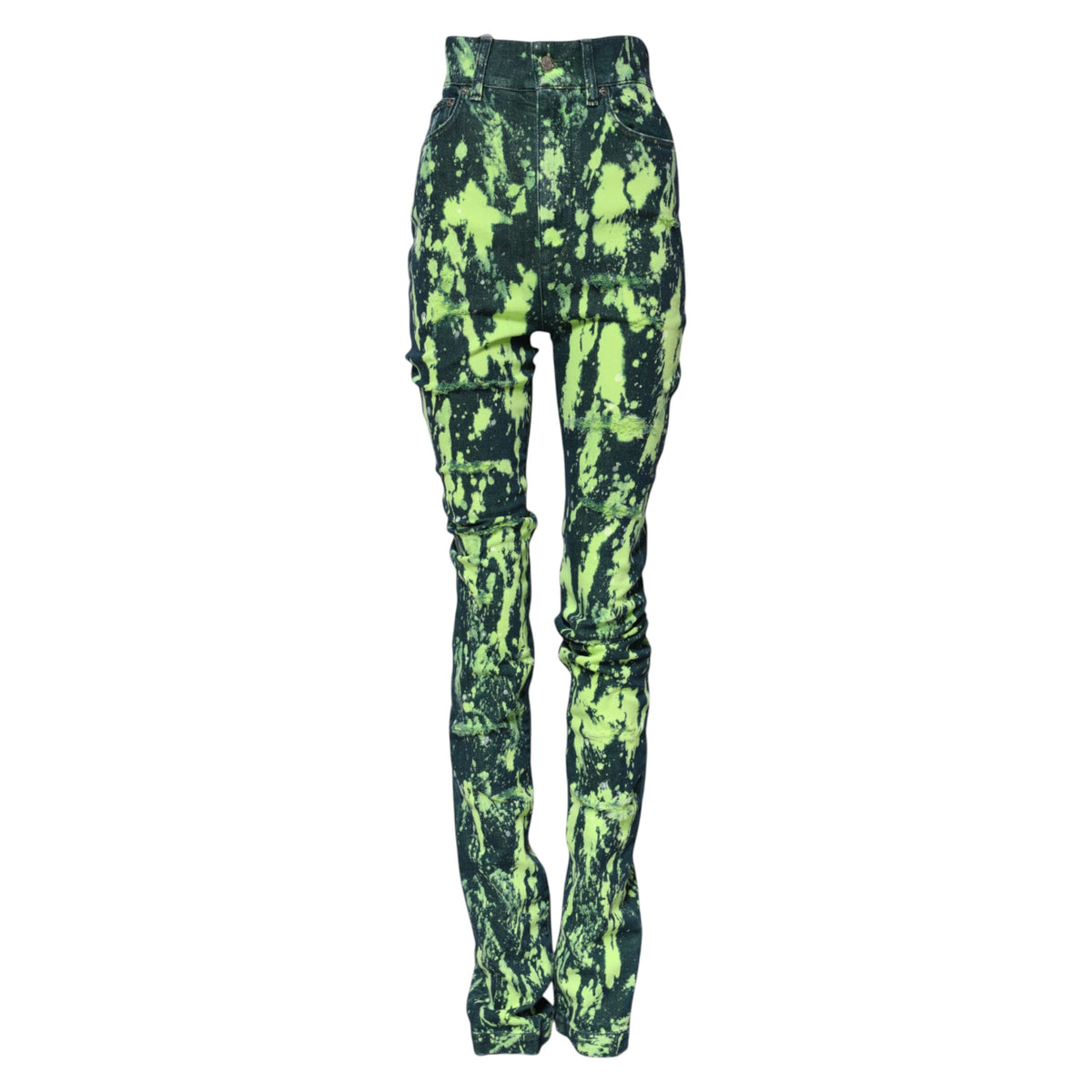 Dolce & Gabbana Women's Skinny High Rise Denim Cotton Jeans - Green
