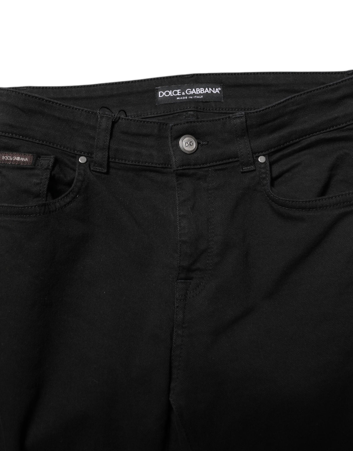 Dolce & Gabbana Women's Skinny Mid Rise Stretch Denim Cotton Jeans - Black