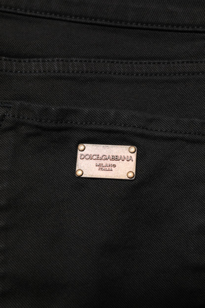 Dolce & Gabbana Women's Skinny Mid Rise Stretch Denim Cotton Jeans - Black