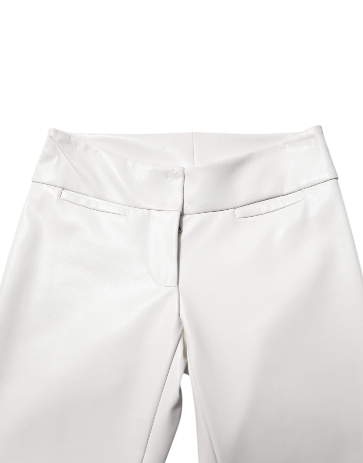 Dolce & Gabbana Women's Tapered Leg High Rise Polyurethane & Viscose Jeans - White