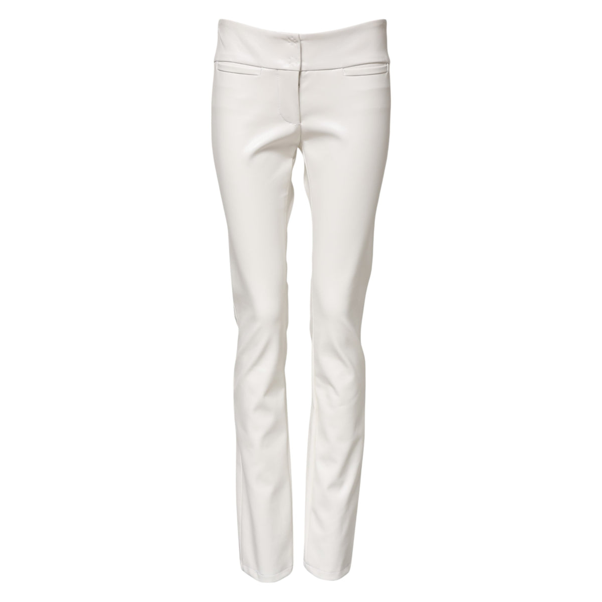 Dolce & Gabbana Women's Tapered Leg High Rise Polyurethane & Viscose Jeans - White