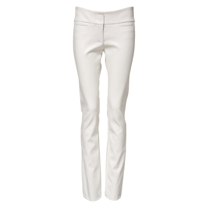 Dolce & Gabbana Women's Tapered Leg High Rise Polyurethane & Viscose Jeans - White
