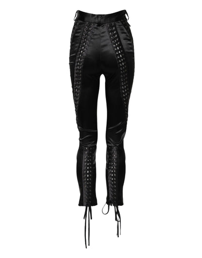 Dolce & Gabbana Women's Skinny High Rise Silk Nylon & Acetate Jeans - Black