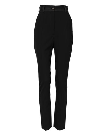Dolce & Gabbana Women's Skinny High Rise Polyester Silk & Virgin Wool Jeans - Black