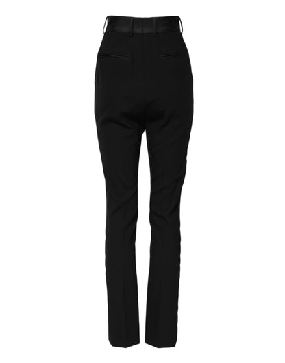 Dolce & Gabbana Women's Skinny High Rise Polyester Silk & Virgin Wool Jeans - Black