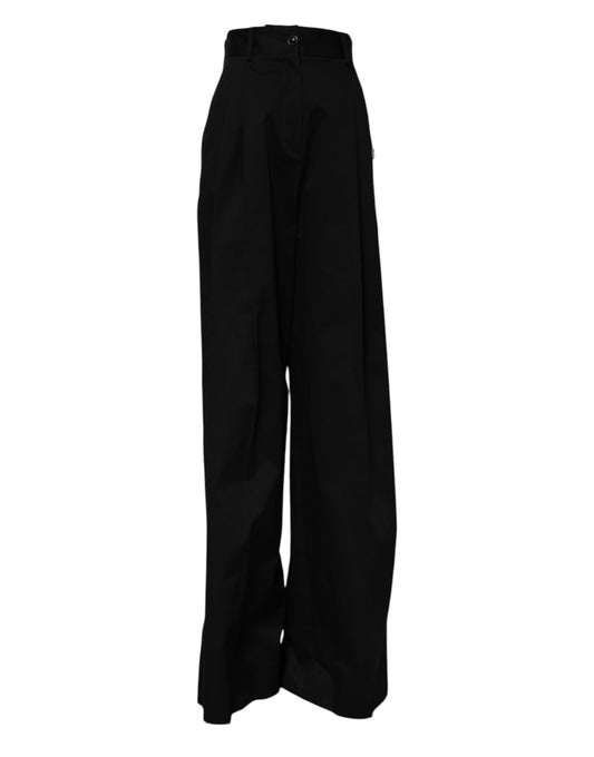 Dolce & Gabbana Women's Wide High Rise Stretch Cotton Jeans - Black
