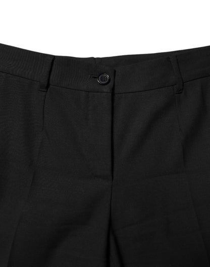 Dolce & Gabbana 9 To 5 Women's Tapered Leg High Rise Virgin Wool Jeans - Black
