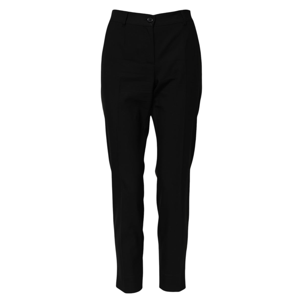 Dolce & Gabbana 9 To 5 Women's Tapered Leg High Rise Virgin Wool Jeans - Black