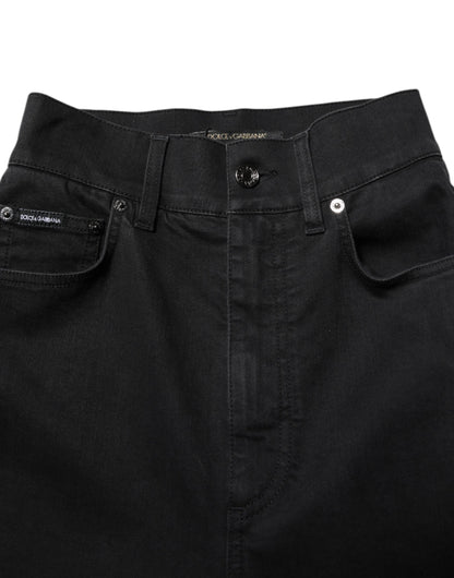 Dolce & Gabbana Women's Skinny High Rise Stretch Denim Cotton Viscose Jeans - Black