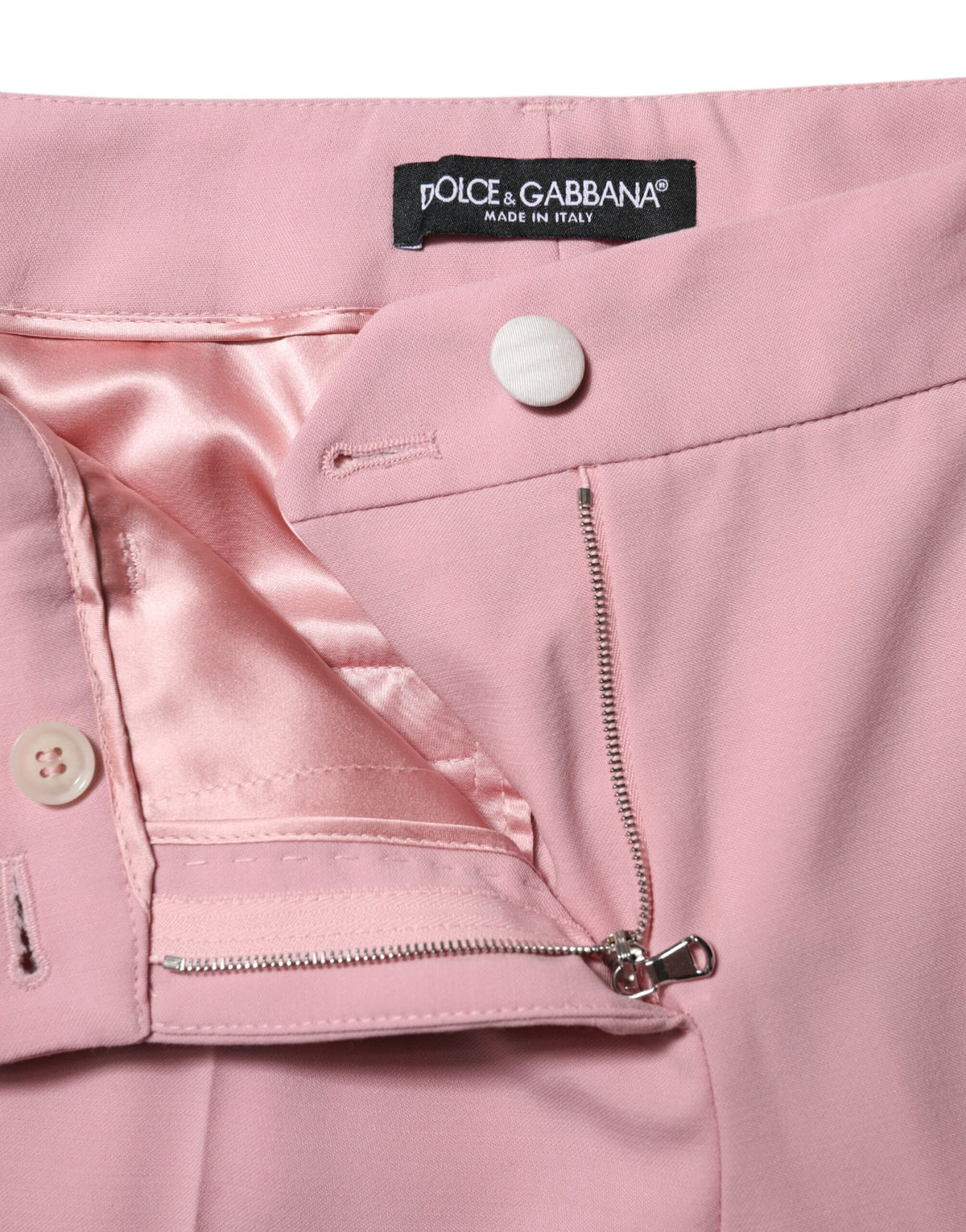 Dolce & Gabbana 9 To 5 Women's Tapered Leg High Rise Virgin Wool Jeans - Pink