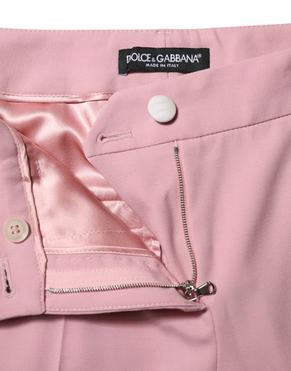 Dolce & Gabbana 9 To 5 Women's Tapered Leg High Rise Virgin Wool Jeans - Pink