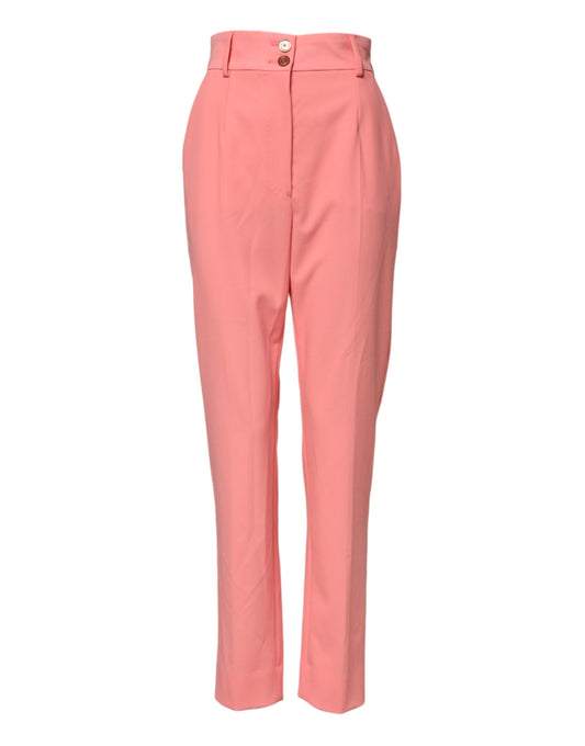 Dolce & Gabbana Women's Tapered Leg High Rise Stretch Viscose Polyester Jeans - Pink
