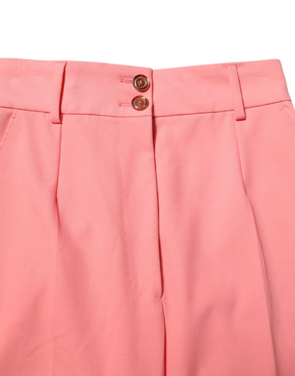 Dolce & Gabbana Women's Tapered Leg High Rise Stretch Viscose Polyester Jeans - Pink