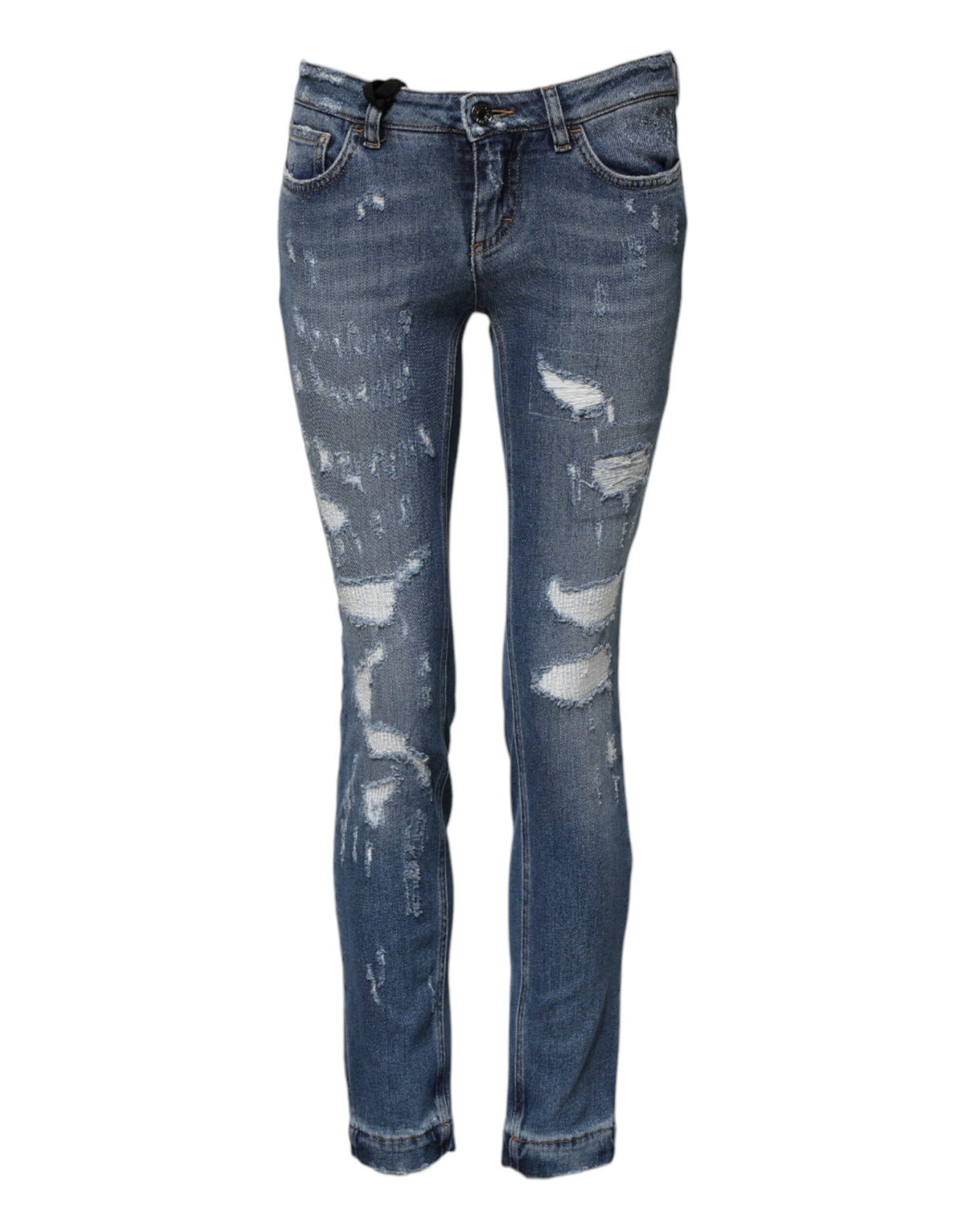 Dolce & Gabbana Women's Skinny High Rise Stretch Denim Cotton Jeans - Blue