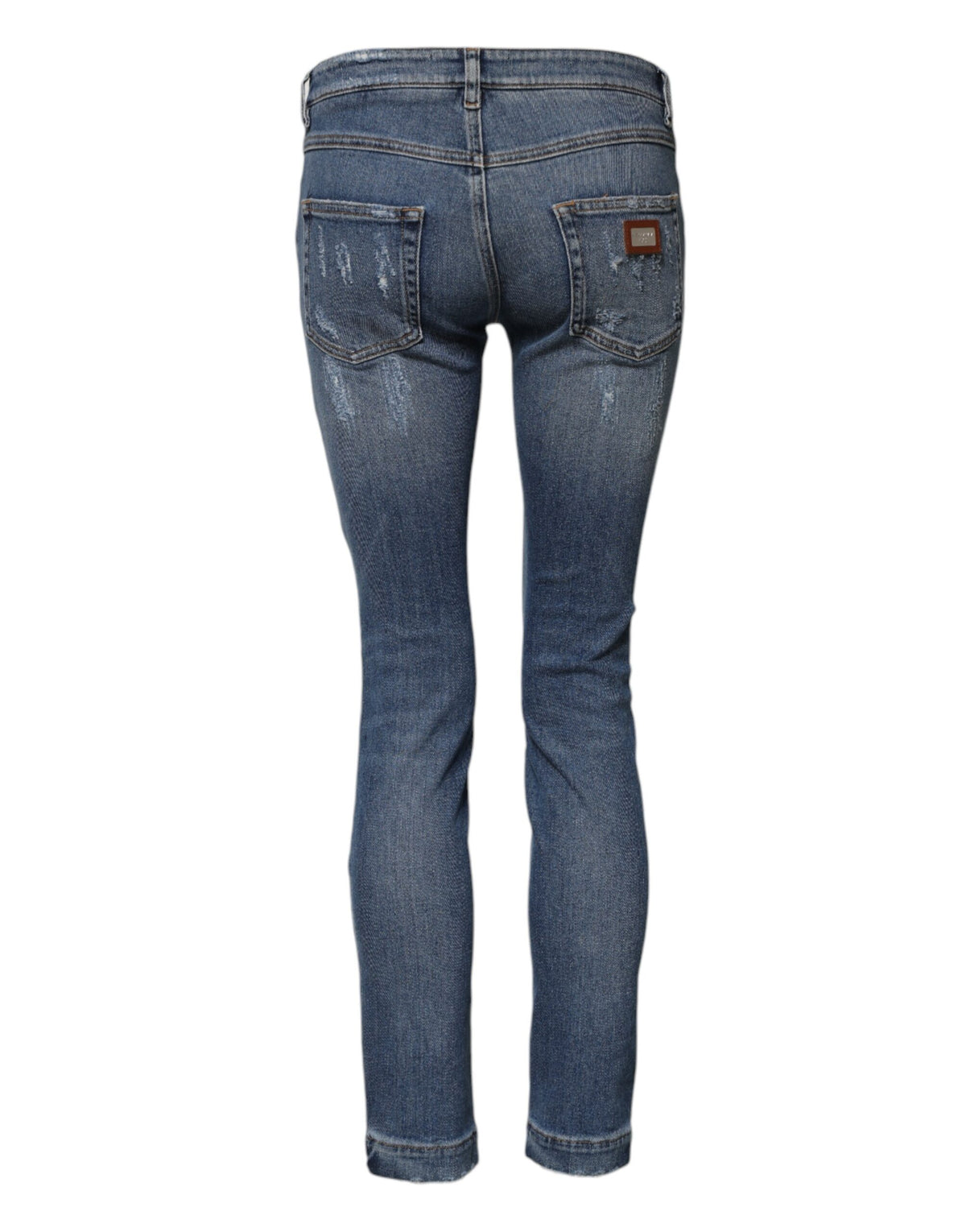 Dolce & Gabbana Women's Skinny High Rise Stretch Denim Cotton Jeans - Blue
