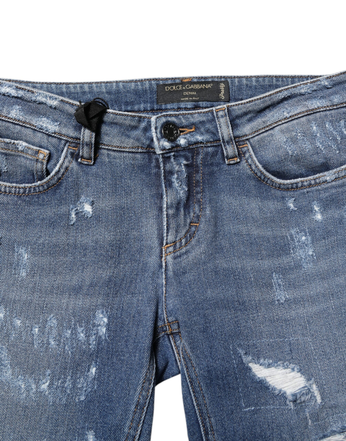 Dolce & Gabbana Women's Skinny High Rise Stretch Denim Cotton Jeans - Blue