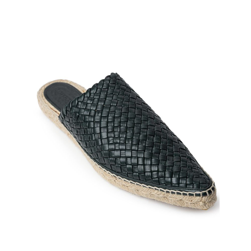 Bottega Veneta Green Leather Espadrille