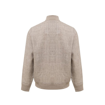 Gran Sasso Beige Linen Jackets & Coat