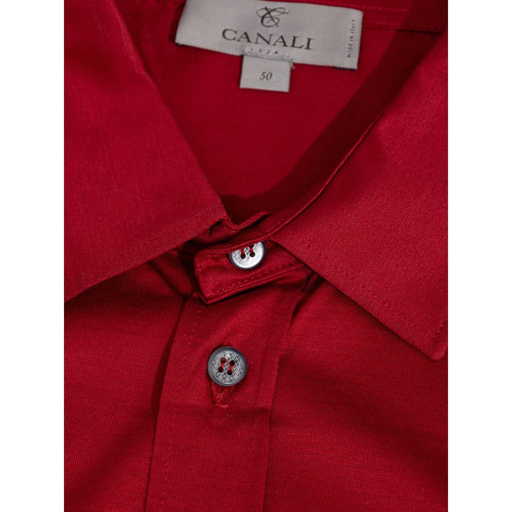 Canali Red Cotton Shirt