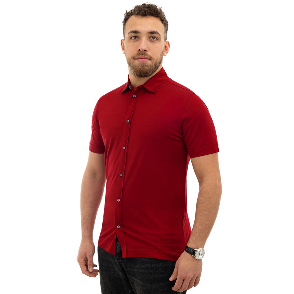 Canali Red Cotton Shirt