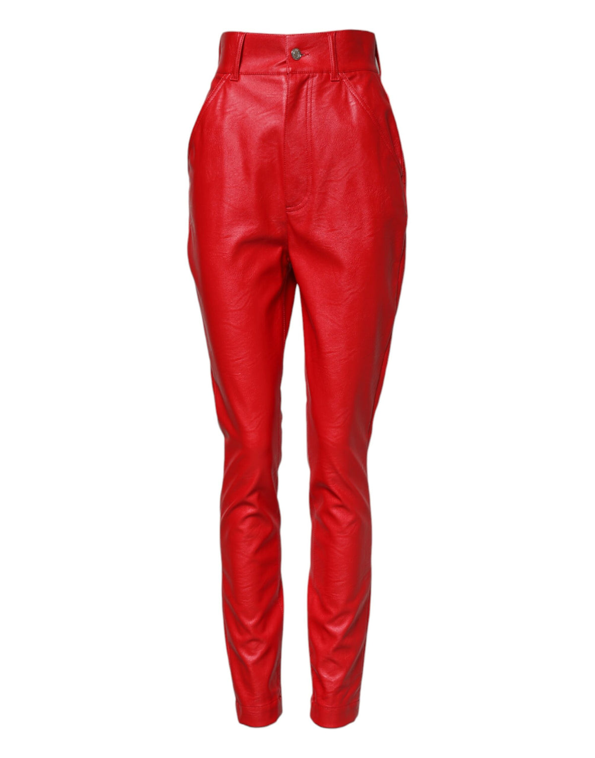 Dolce & Gabbana Women's Tapered Leg High Rise Viscose Jeans - Red