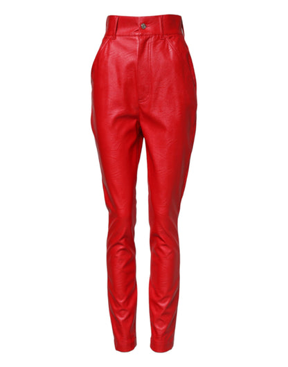 Dolce & Gabbana Women's Tapered Leg High Rise Viscose Jeans - Red