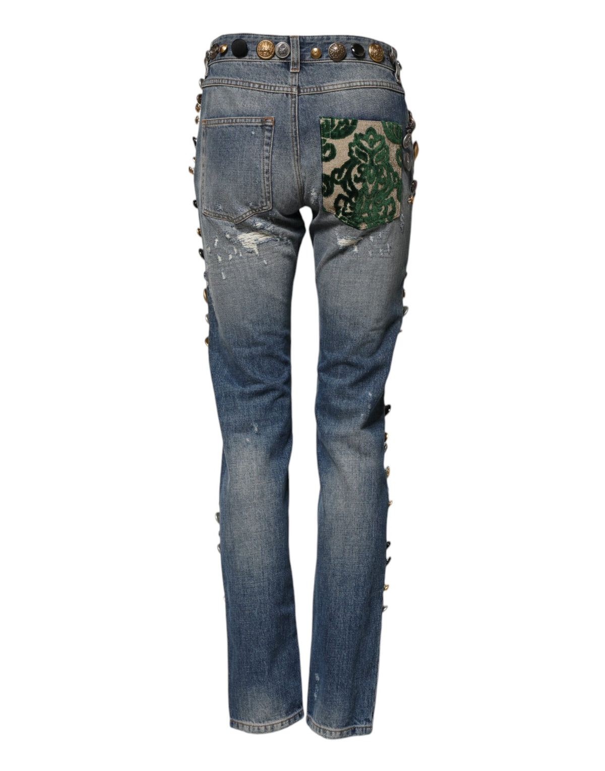 Dolce & Gabbana Women's Skinny Mid Rise Denim Cotton Jeans - Blue