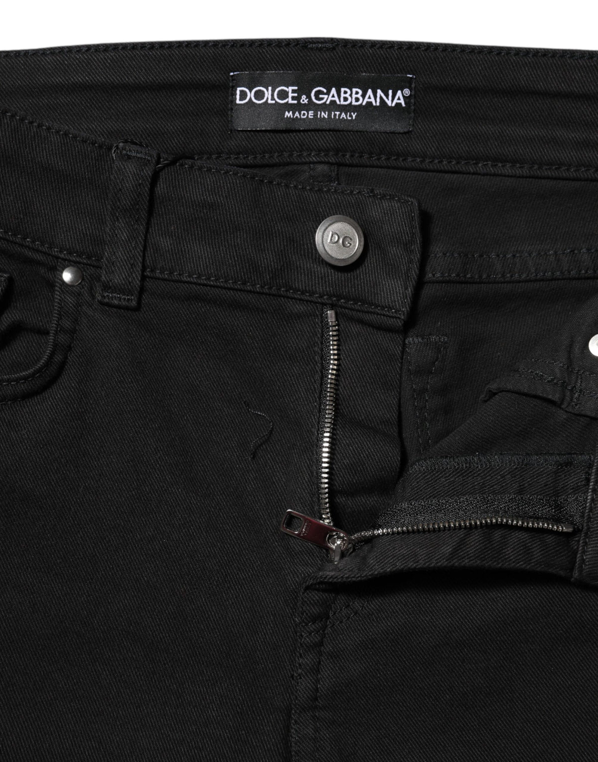 Dolce & Gabbana Women's Skinny Mid Rise Stretch Denim Cotton Jeans - Black