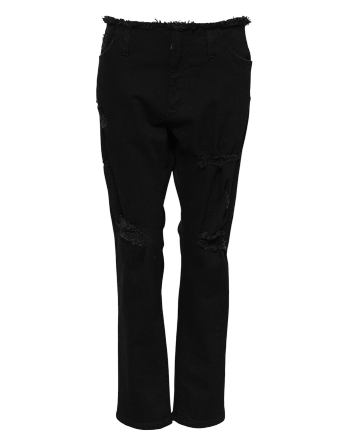 Dolce & Gabbana Women's Flared Mid Rise Denim Cotton Jeans - Black