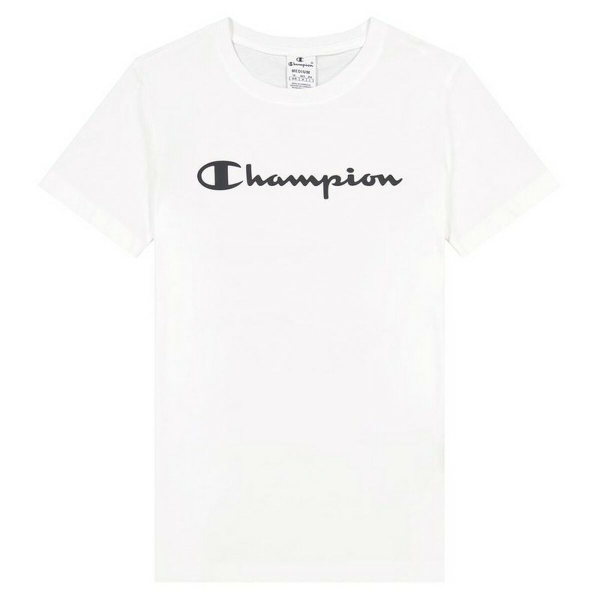 Women’s Short Sleeve T-Shirt Champion Big Script Logo  White