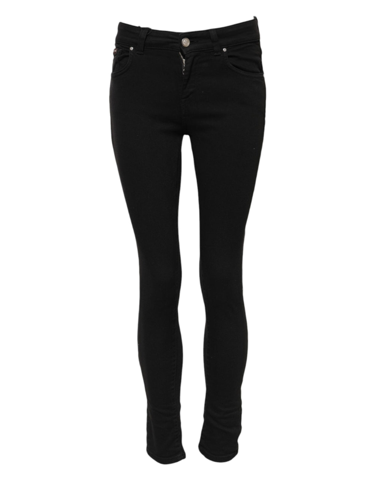 Dolce & Gabbana Women's Skinny Mid Rise Stretch Denim Cotton Jeans - Black