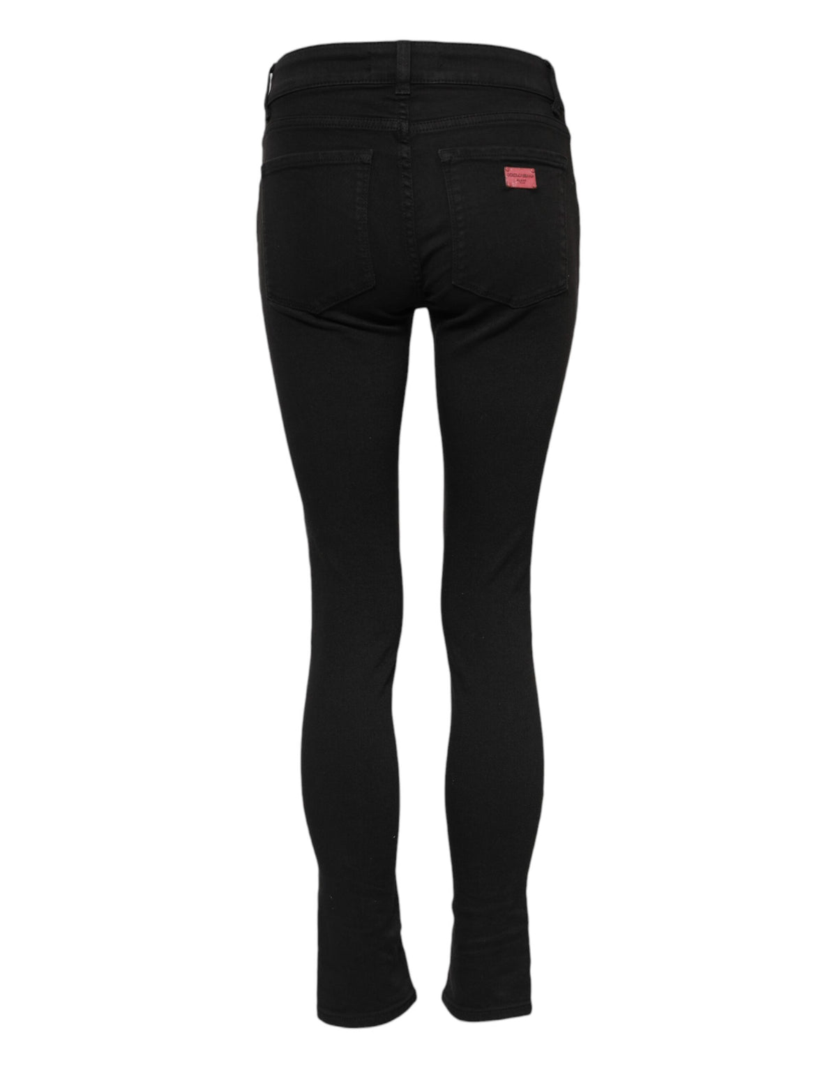 Dolce & Gabbana Women's Skinny Mid Rise Stretch Denim Cotton Jeans - Black