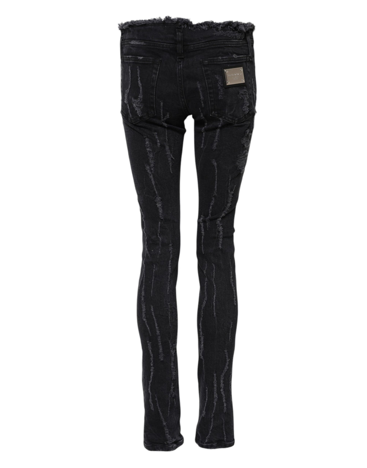 Dolce & Gabbana Women's Skinny Mid Rise Denim Cotton Jeans - Black