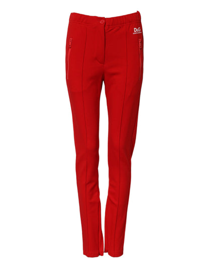 Dolce & Gabbana Women's Slim Mid Rise Stretch Viscose & Nylon Jeans - Red Print