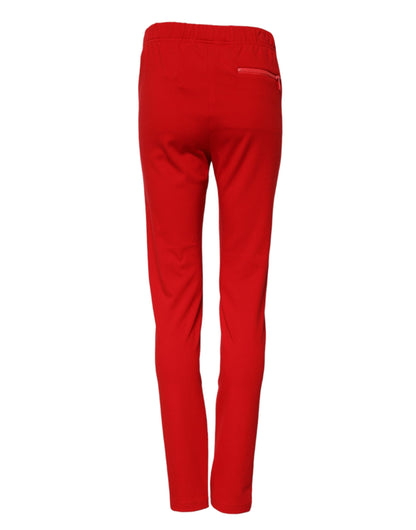 Dolce & Gabbana Women's Slim Mid Rise Stretch Viscose & Nylon Jeans - Red Print