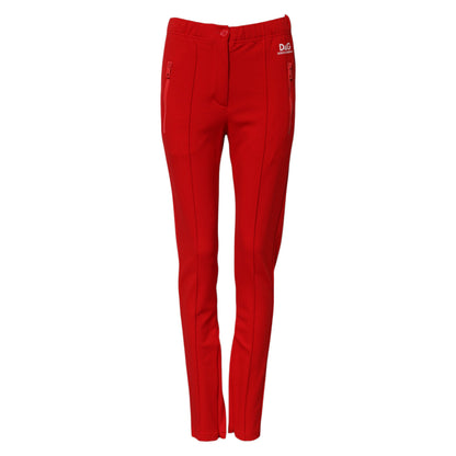 Dolce & Gabbana Women's Slim Mid Rise Stretch Viscose & Nylon Jeans - Red Print