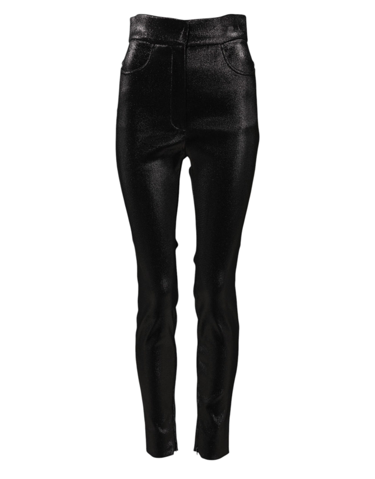 Dolce & Gabbana Women's Skinny High Rise Cotton Nylon Polyester & Lurex Jeans - Black