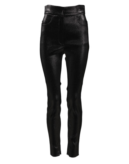Dolce & Gabbana Women's Skinny High Rise Cotton Nylon Polyester & Lurex Jeans - Black