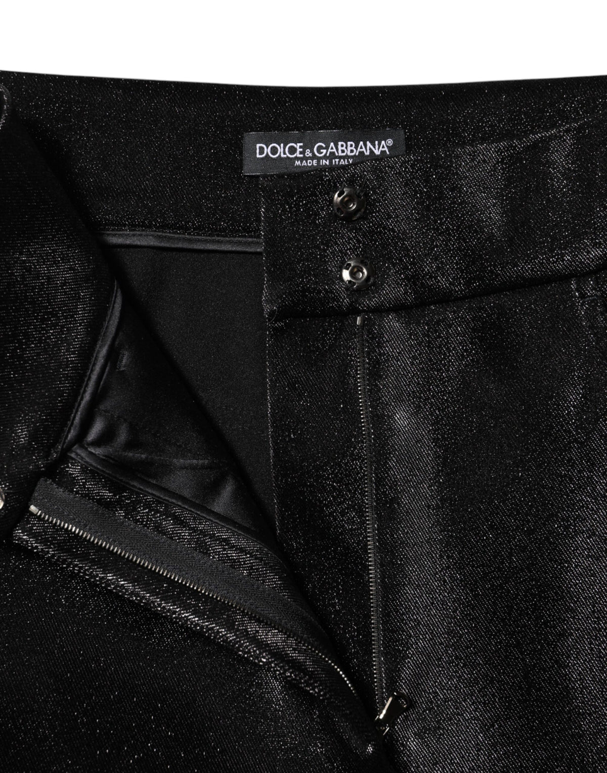 Dolce & Gabbana Women's Skinny High Rise Cotton Nylon Polyester & Lurex Jeans - Black