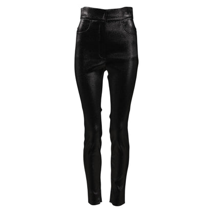 Dolce & Gabbana Women's Skinny High Rise Cotton Nylon Polyester & Lurex Jeans - Black