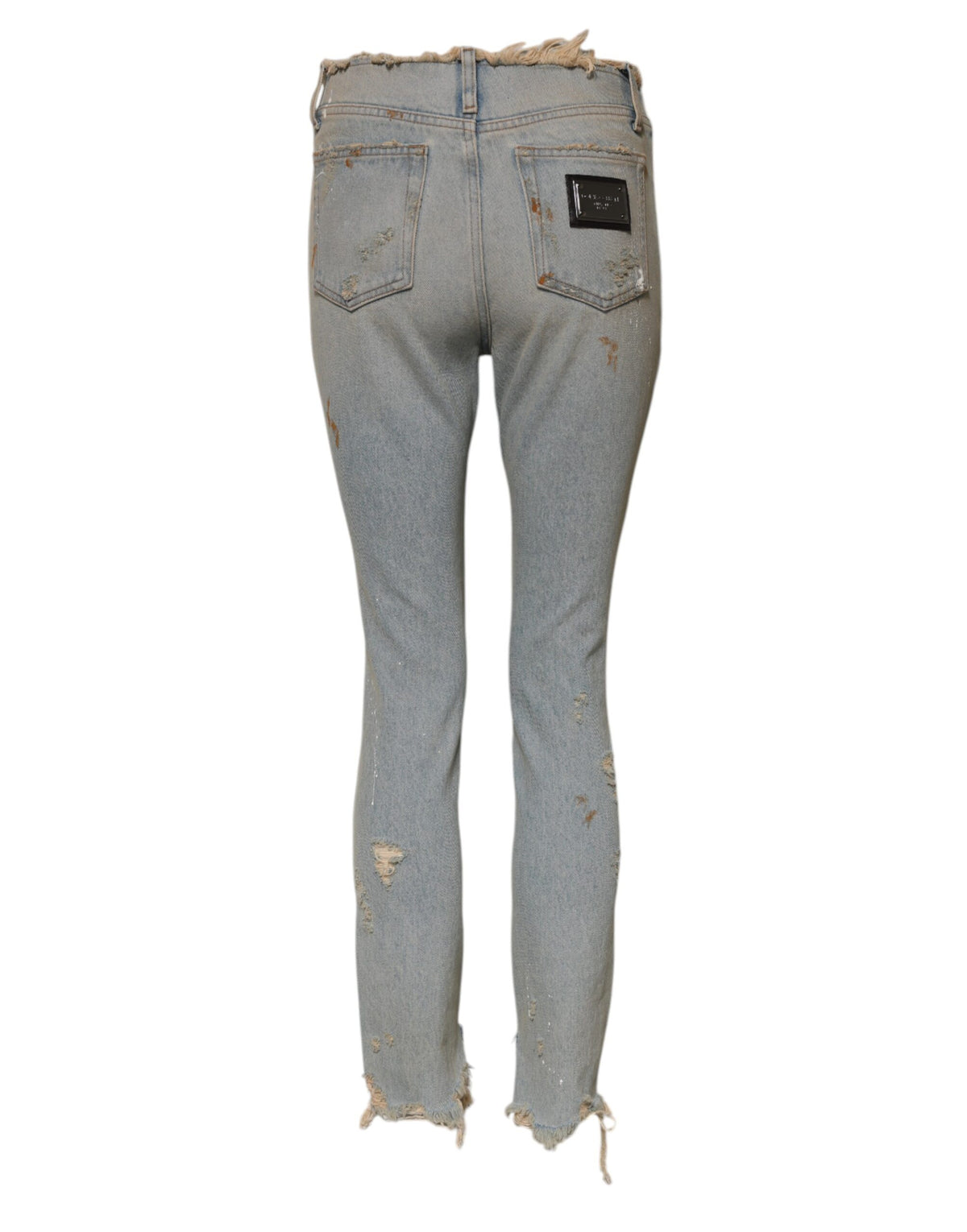 Dolce & Gabbana 9 To 5 Women's Skinny High Rise Stretch Denim Cotton Jeans - Light Blue
