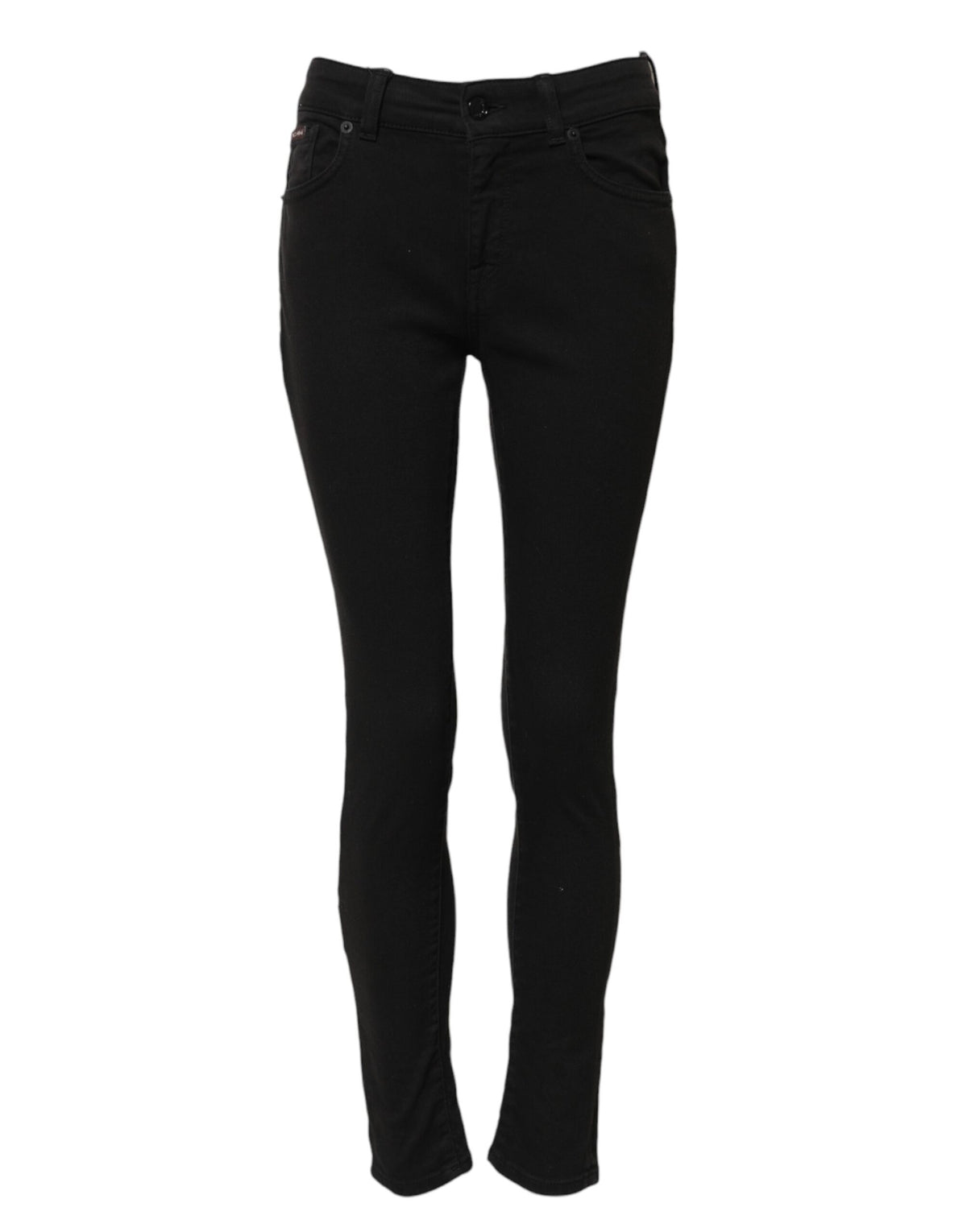 Dolce & Gabbana Women's Skinny Mid Rise Stretch Denim Cotton Jeans - Black