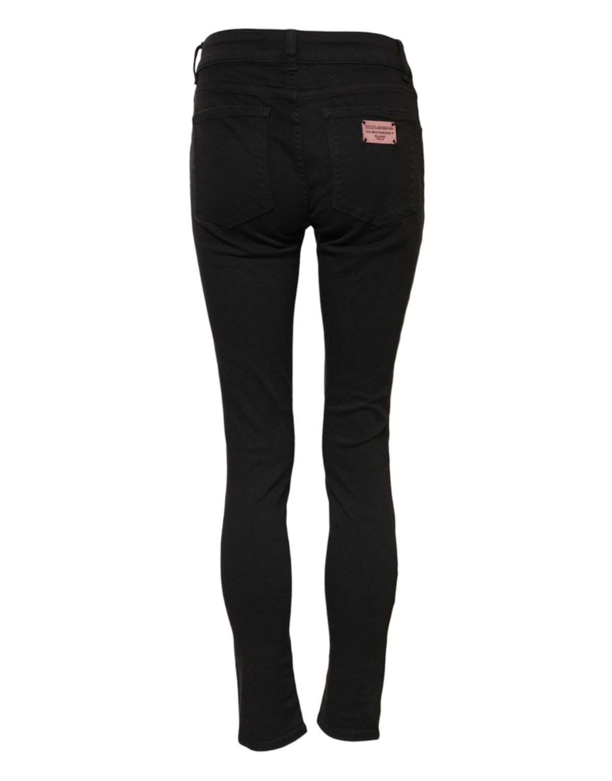 Dolce & Gabbana Women's Skinny Mid Rise Stretch Denim Cotton Jeans - Black
