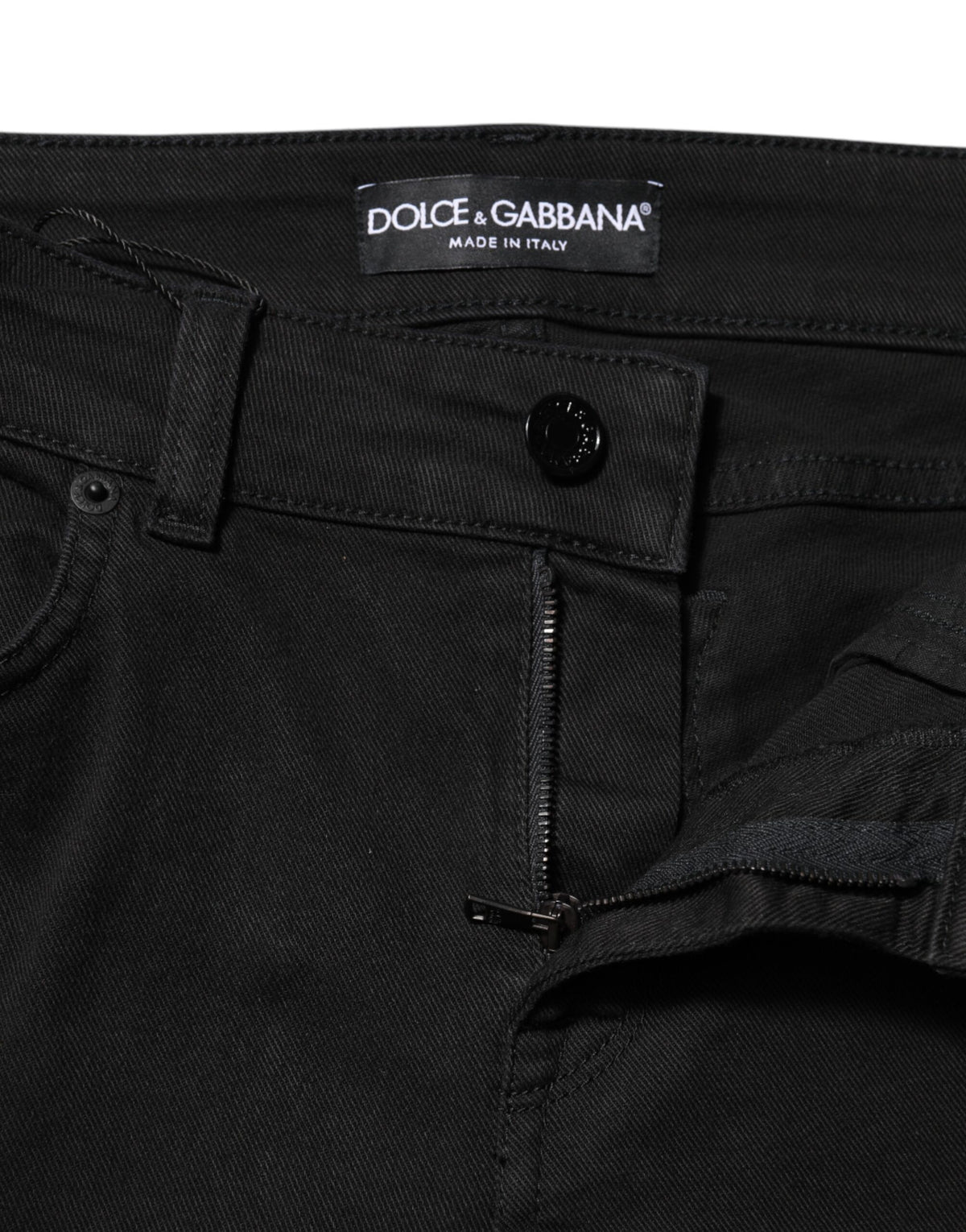 Dolce & Gabbana Women's Skinny Mid Rise Stretch Denim Cotton Jeans - Black