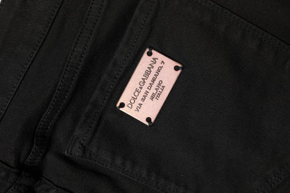 Dolce & Gabbana Women's Skinny Mid Rise Stretch Denim Cotton Jeans - Black