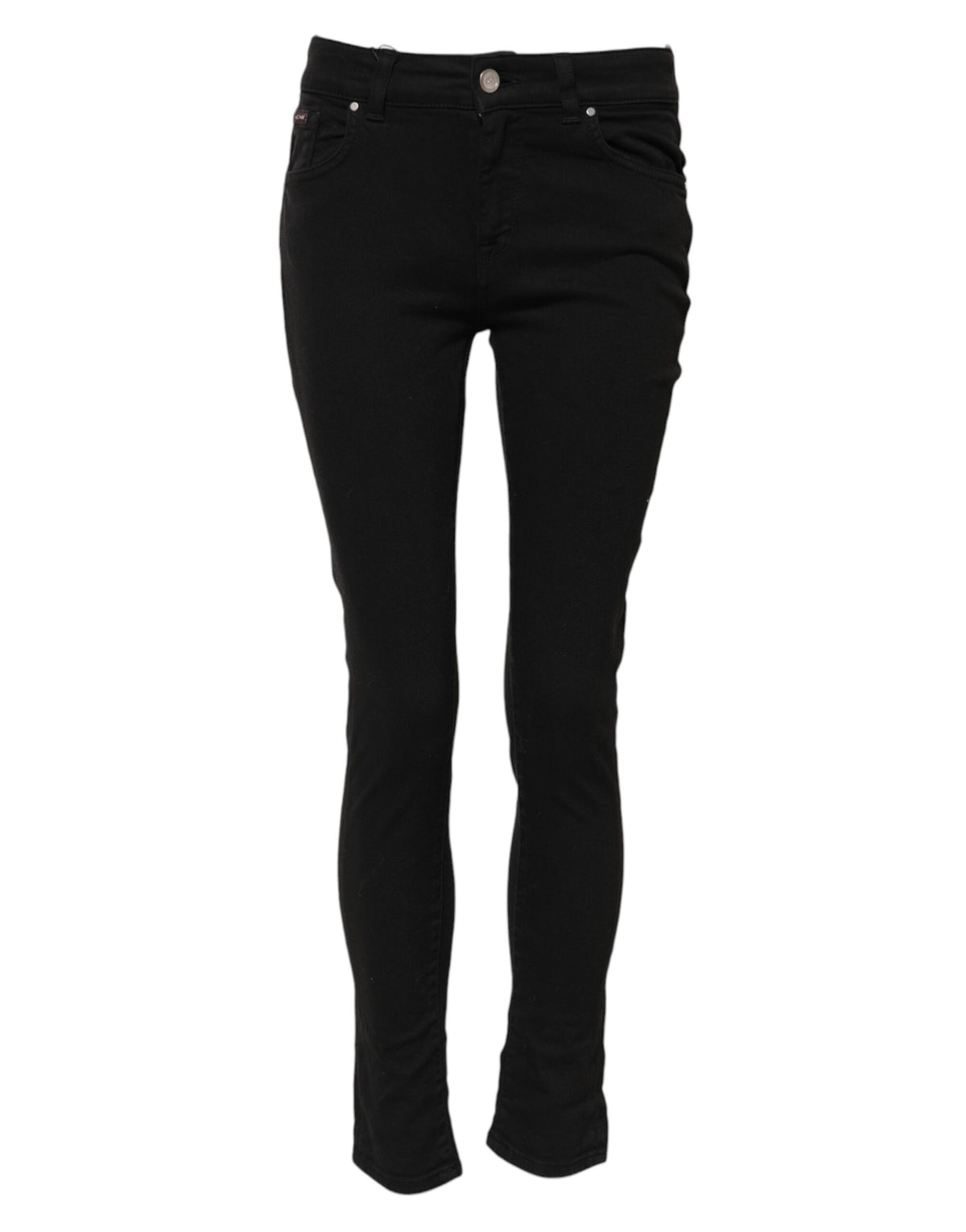 Dolce & Gabbana Women's Skinny Mid Rise Stretch Denim Cotton Jeans - Black